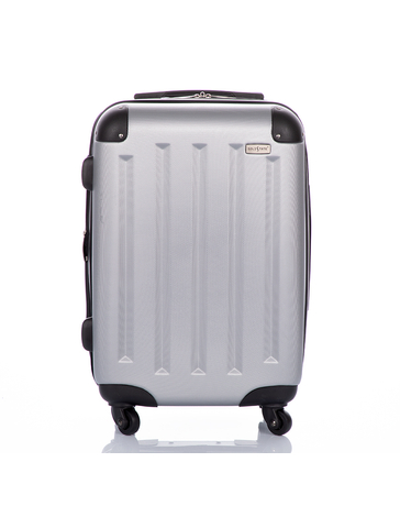 GOLD STATE Ezüst bőrönd kabin méret bővíthető változat