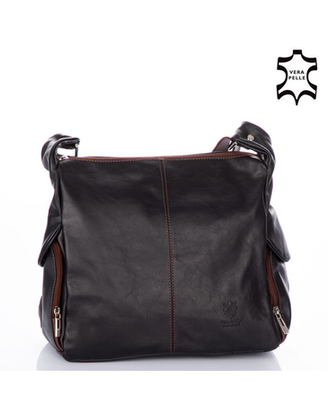Valódi bőr női táska fekete+barna színben NT 977 FRZ Black+Brown