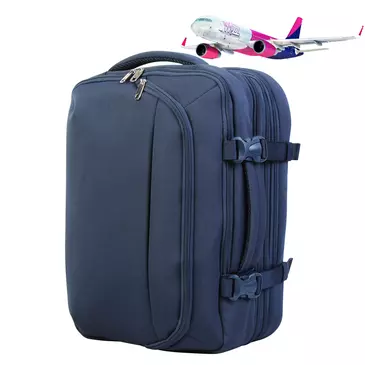Bővíthető Bontour FlexGo WizzAir méretű fedélzeti 3 funkciós táska kék