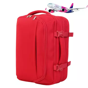 Bővíthető Bontour FlexGo WizzAir méretű fedélzeti 3 funkciós táska piros
