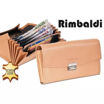 Rimbaldi valódibőr Brifkó pénztárca pincér pénztárca bézs színben