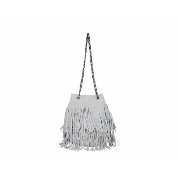 Valódi bőr Rojtos női oldaltáska Szürke színben