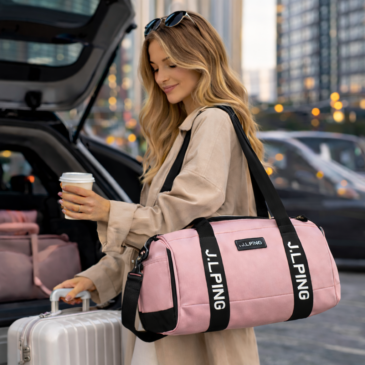Rózsaszín vízálló sporttáska/fedélzeti táska cípőtartóval (40×25×20 cm) – Wizz Air &amp; Ryanair kompatibilis