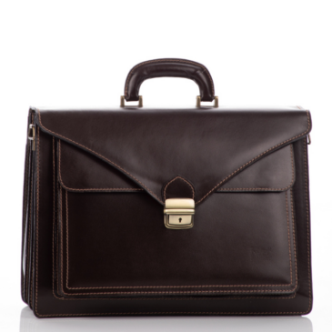 Maxmoda Valódi bőr aktatáska 3 részes sötétbarna színben