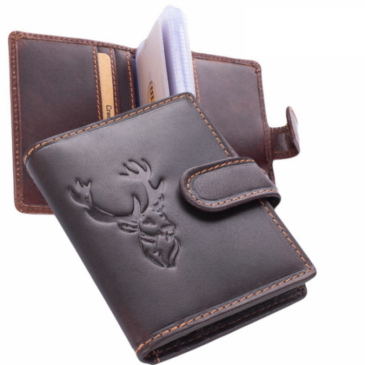 GIULIO Valódi bőr  vadász kártyatartó RFID védelemmel díszdobozban szarvas mintával