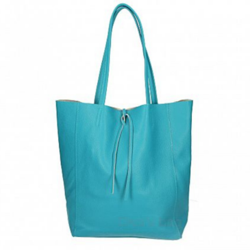 Valódi bőr női táska türkiz színben S7080
