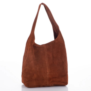 Valódi velúrbőr női táska csokoládébarna színben