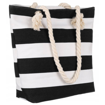 Strandtáska fekete-fehér színben