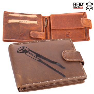 Giulio  bőr pénztárca vízszerelelő mintával díszdobozban RFID rendszerrel