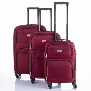 Bordó 3 db-os bőrönd szett