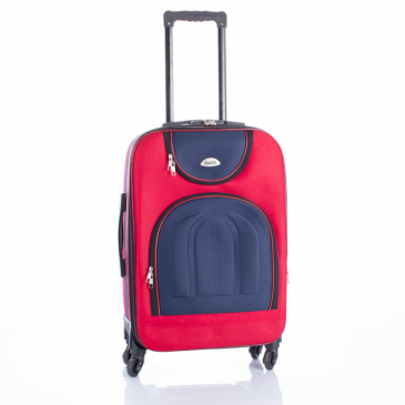 Bőrönd közép méret kék-piros