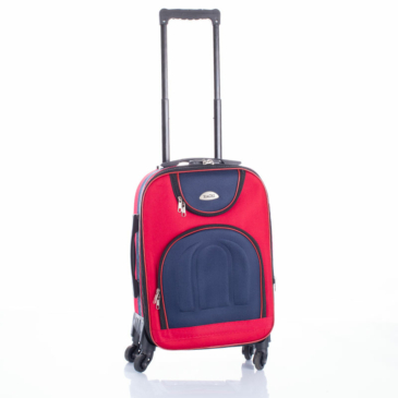 Bőrönd kabin méret kék-piros