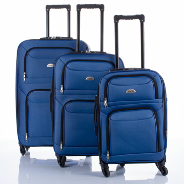 Royalkék 3 db-os bőrönd szett