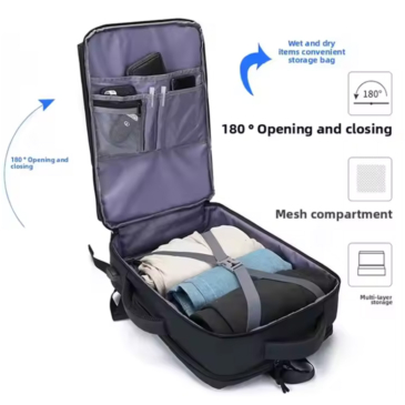 Vízálló  Többfunkciós Tágas Utazó Hátizsák USB csatlakozóval WizzAir méretű 40x30x20 cm 