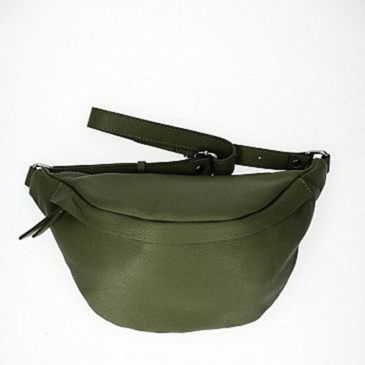 Valódi bőr női oldaltáska military green