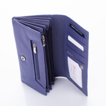 Fairy valódi bőr pénztárca kék színben RFID rendszerrel díszdobozban