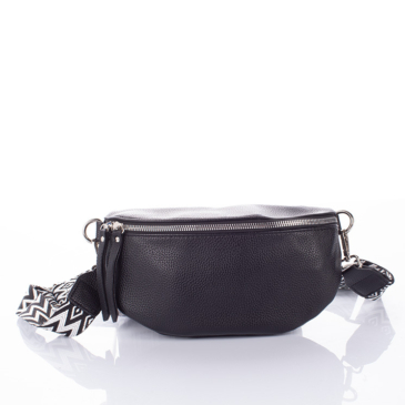Keresztpántos női oldaltáska fekete színben 