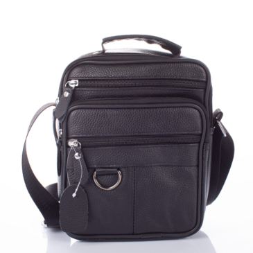 Valódi bőr férfi oldaltáska fekete színben