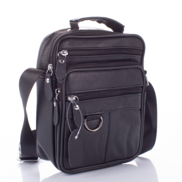 Valódi bőr férfi oldaltáska fekete színben