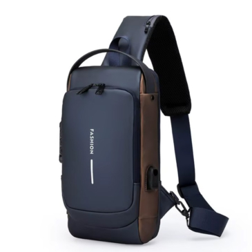 Vízálló Testtáska számzárral és USB csatlakozóval