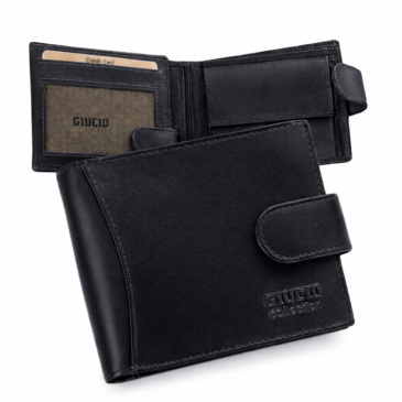 Giulio Prémium valódi bőr férfi fekete pénztárca díszdobozban RFID védelemmel