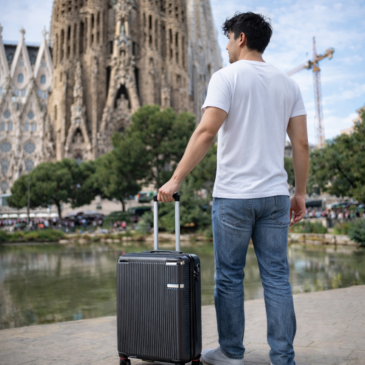 Bőrönd kabin méret 55x40x20cm kivehető dupla kerékkel