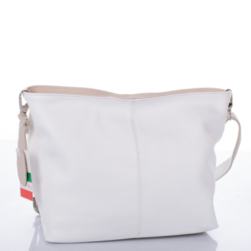 Valódi bőr női táska fehér-bézs színben