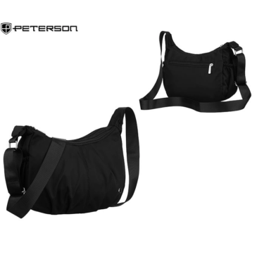Peterson női sokzsebes oldaltáska fekete színben