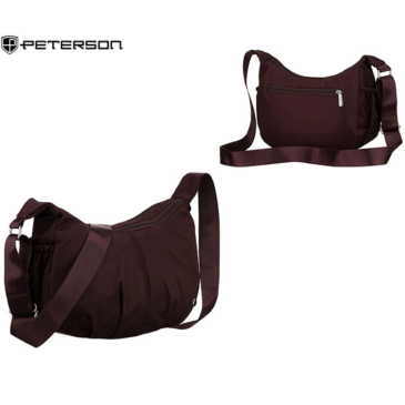 Peterson női sokzsebes oldaltáska bordó színben