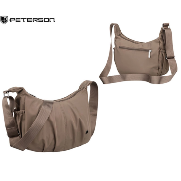 Peterson női sokzsebes oldaltáska taupe színben