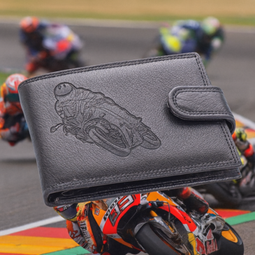 GIULIO Motoros pénztárca fekete színben díszdobozban