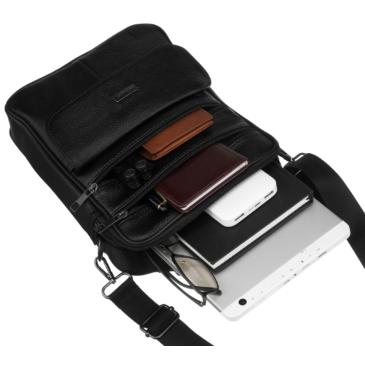 Valódi bőr oldaltáska tetején fogóval