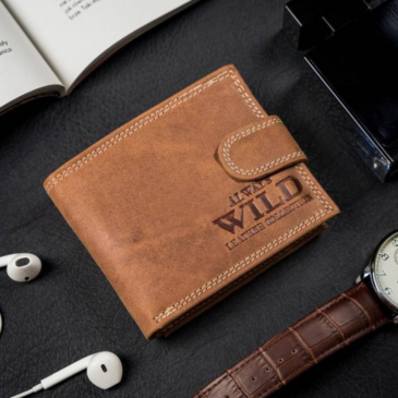 Kisméretű Valódi Bőr Férfi pénztárca díszdobozban RFID