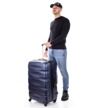 LeonardoDaVinci 3 db-os bőrönd szett sötétkék színben