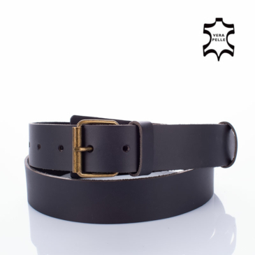 Katonai bőr öv fekete 130 cm