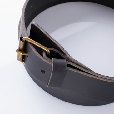 Katonai bőr öv fekete 130 cm