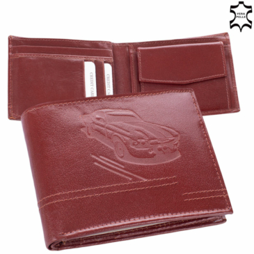 Autós bőr férfi pénztárca díszdobozban 