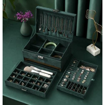Ékszerdoboz elegáns zöld színben