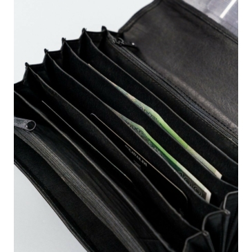 Valódi bőr brifkó pincér Pénztárca RFID védelemmel duplacsatos