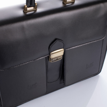 Maxmoda Valódi bőr aktatáska 3 részes fekete színben