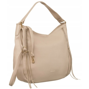 Tágas városi női válltáska Bézs színben