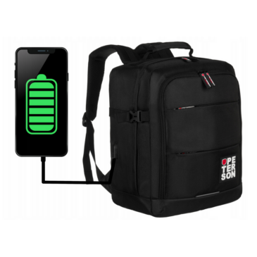 Peterson 3- Funkciós Utazó Hátizsák, WizzAir méretű 40x30x20cm, Fekete-Piros Színben