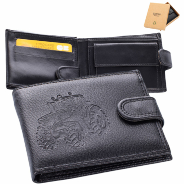 GIULIO Traktoros pénztárca fekete színben díszdobozban