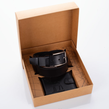 GIULIO Férfi Vadász Ajándékcsomag – Valódi Bőr Pénztárca &amp;amp; Öv Szett