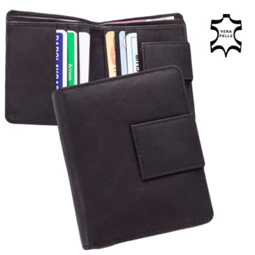 Pénztárca fekete színben sok kártyatartóval