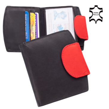 Pénztárca fekete-piros színben sok kártyatartóval