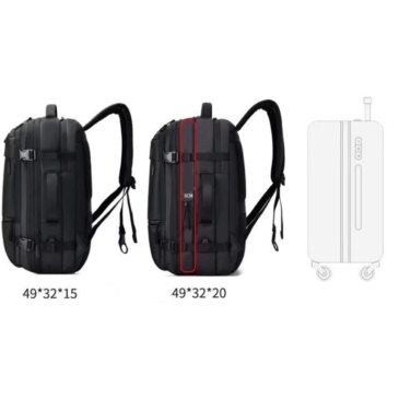 Vízálló fedélzeti méretű hátizsák USB töltővel bővíthető