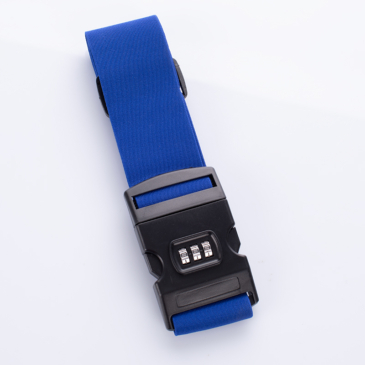 Számzáras biztonsági bőröndpánt heveder royalkék színben rugalmas gumírozott