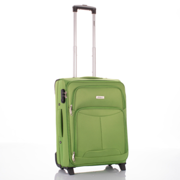 Travelway Prémium Bőrönd Kabin méret Pálmazöld színben WIZZAIR méret