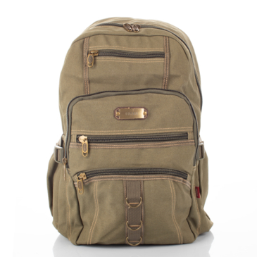Outdoor Nagyméretű ultraerős vászon hátizsák khaki színben